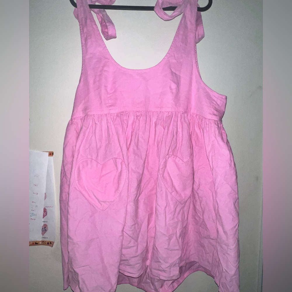Sugar thrillz pink pinafore dress